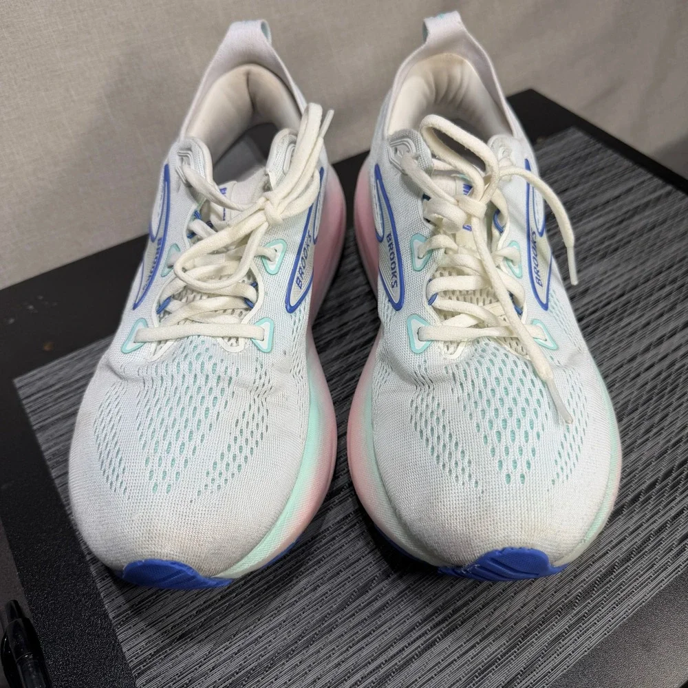 Brooks Glycerin 22 Shoes - Women 10.5 - White Blue Pink Running 1204341B110